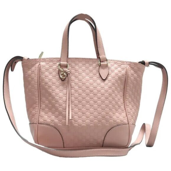 GUCCI Bree Pink GG Leather Satchel 380-082625 - Picture 1 of 12